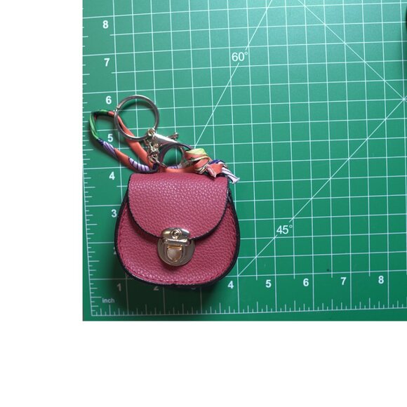 Bag Keychain Bag Charm Change Pouch Coin Purse Push Lock Clasp Red - Picture 9 of 13